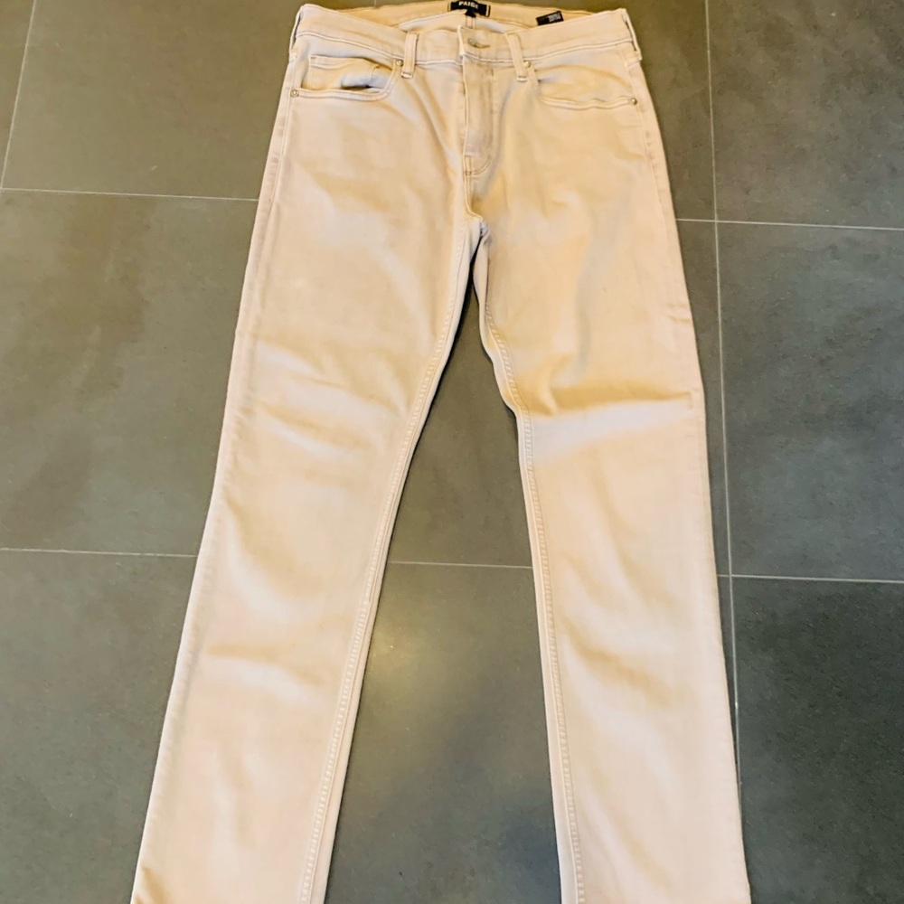 PAIGE Men's Light Tan Relaxed Jeans